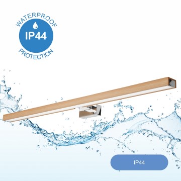 Brilagi - LED Kopalniška luč za osvetlitev ogledala WOODY MIRROR LED/15W/230V 90 cm IP44 hrast/sijajni krom