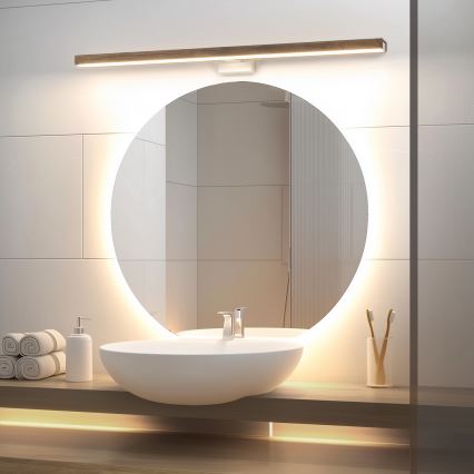 Brilagi - LED Kopalniška luč za osvetlitev ogledala WOODY MIRROR LED/15W/230V 90 cm IP44 hrast oreh/bela