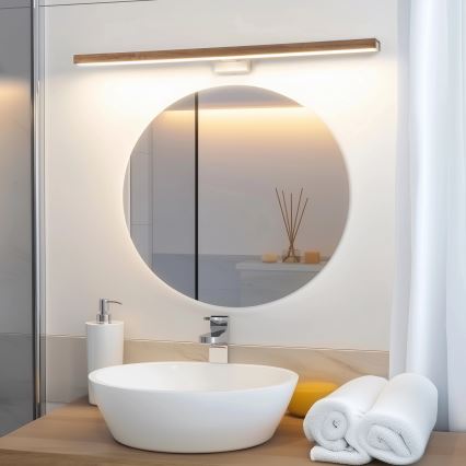 Brilagi - LED Kopalniška luč za osvetlitev ogledala WOODY MIRROR LED/15W/230V 90 cm IP44 hrast češnja/bela