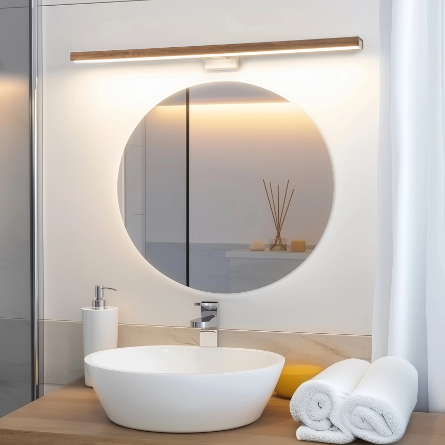 Brilagi - LED Kopalniška luč za osvetlitev ogledala WOODY MIRROR LED/15W/230V 90 cm IP44 hrast češnja/bela