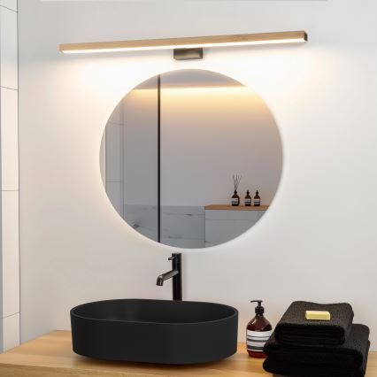 Brilagi - LED Kopalniška luč za osvetlitev ogledala WOODY MIRROR LED/15W/230V 90 cm IP44 hrast/črna