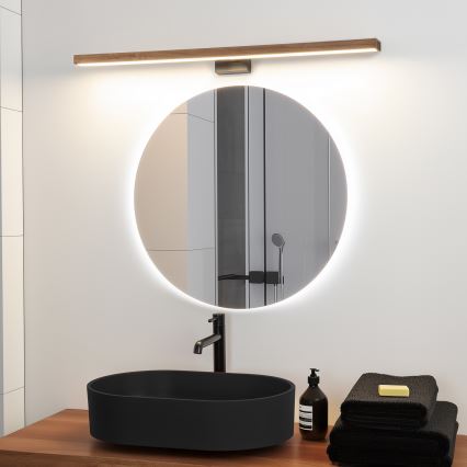 Brilagi - LED Kopalniška luč za osvetlitev ogledala WOODY MIRROR LED/15W/230V 90 cm IP44 hrast češnja/črna