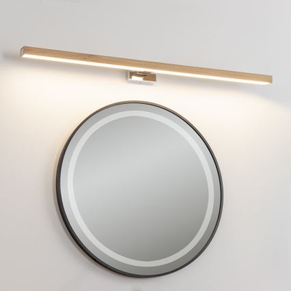 Brilagi - LED Kopalniška luč za osvetlitev ogledala WOODY MIRROR LED/15W/230V 90 cm IP44 hrast/sijajni krom