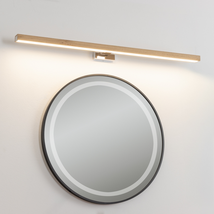 Brilagi - LED Kopalniška luč za osvetlitev ogledala WOODY MIRROR LED/15W/230V 90 cm IP44 hrast/sijajni krom