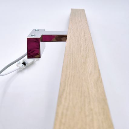 Brilagi - LED Kopalniška luč za osvetlitev ogledala WOODY MIRROR LED/15W/230V 90 cm IP44 hrast/sijajni krom