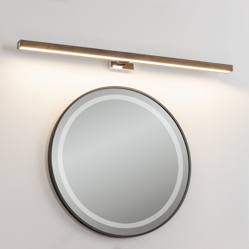 Brilagi - LED Kopalniška luč za osvetlitev ogledala WOODY MIRROR LED/15W/230V 90 cm IP44 hrast oreh/sijajni krom