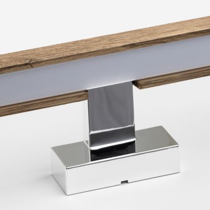 Brilagi - LED Kopalniška luč za osvetlitev ogledala WOODY MIRROR LED/15W/230V 90 cm IP44 hrast oreh/sijajni krom