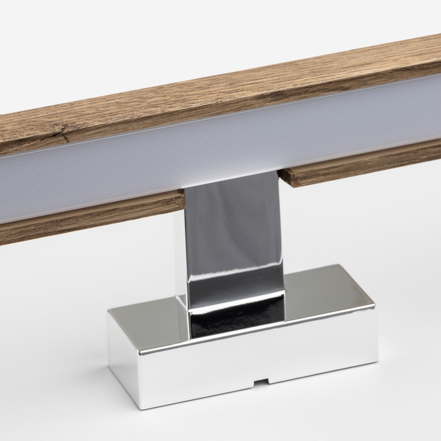 Brilagi - LED Kopalniška luč za osvetlitev ogledala WOODY MIRROR LED/15W/230V 90 cm IP44 hrast oreh/sijajni krom