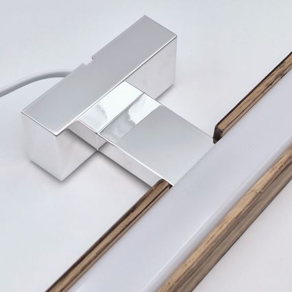 Brilagi - LED Kopalniška luč za osvetlitev ogledala WOODY MIRROR LED/15W/230V 90 cm IP44 hrast oreh/sijajni krom