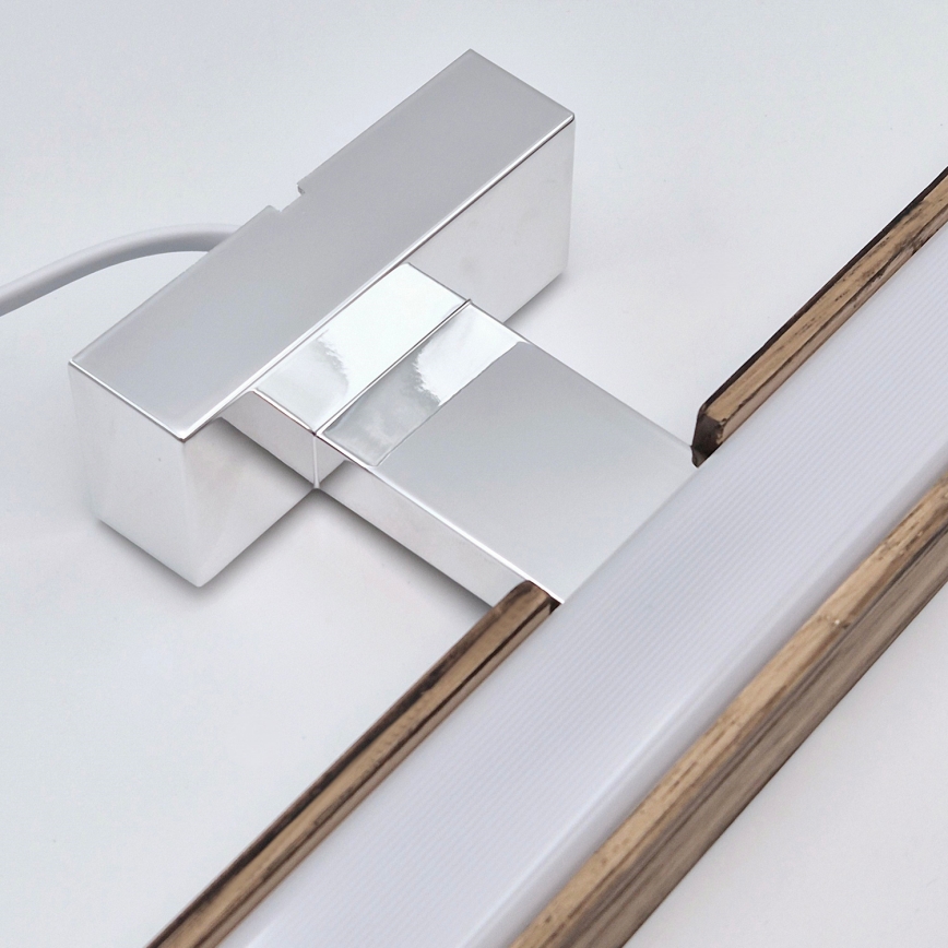 Brilagi - LED Kopalniška luč za osvetlitev ogledala WOODY MIRROR LED/15W/230V 90 cm IP44 hrast oreh/sijajni krom