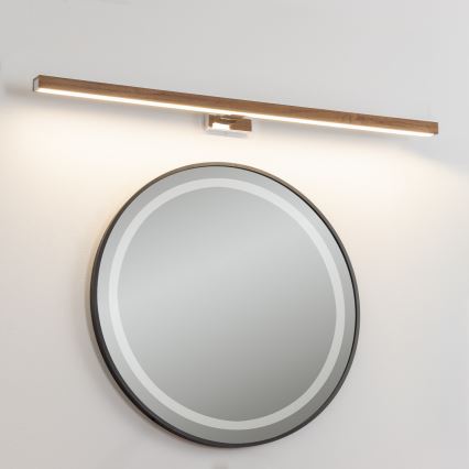Brilagi - LED Kopalniška luč za osvetlitev ogledala WOODY MIRROR LED/15W/230V 90 cm IP44 hrast češnja/sijajni krom