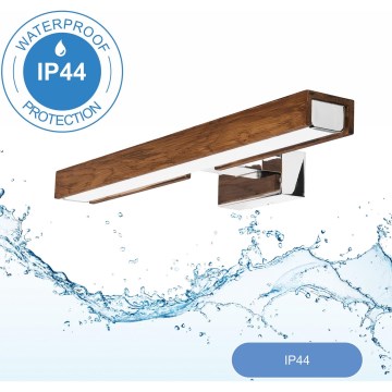 Brilagi - LED Kopalniška luč za osvetlitev ogledala WOODY MIRROR LED/8W/230V 40 cm IP44 hrast češnja/sijajni krom