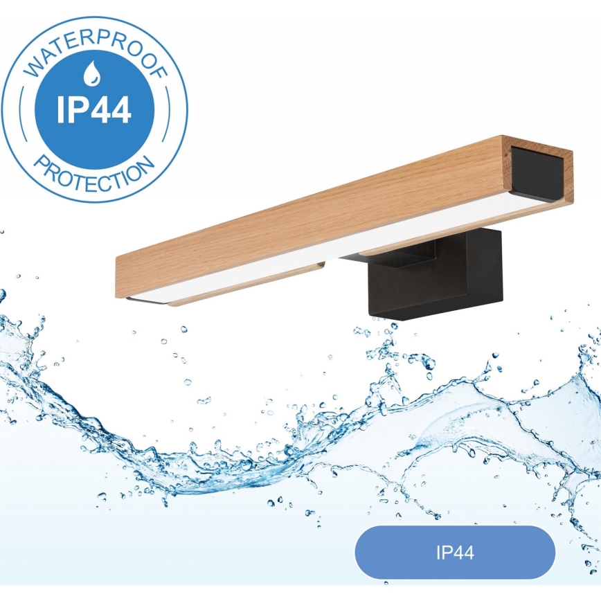 Brilagi - LED Kopalniška luč za osvetlitev ogledala WOODY MIRROR LED/8W/230V 40 cm IP44 hrast/črna