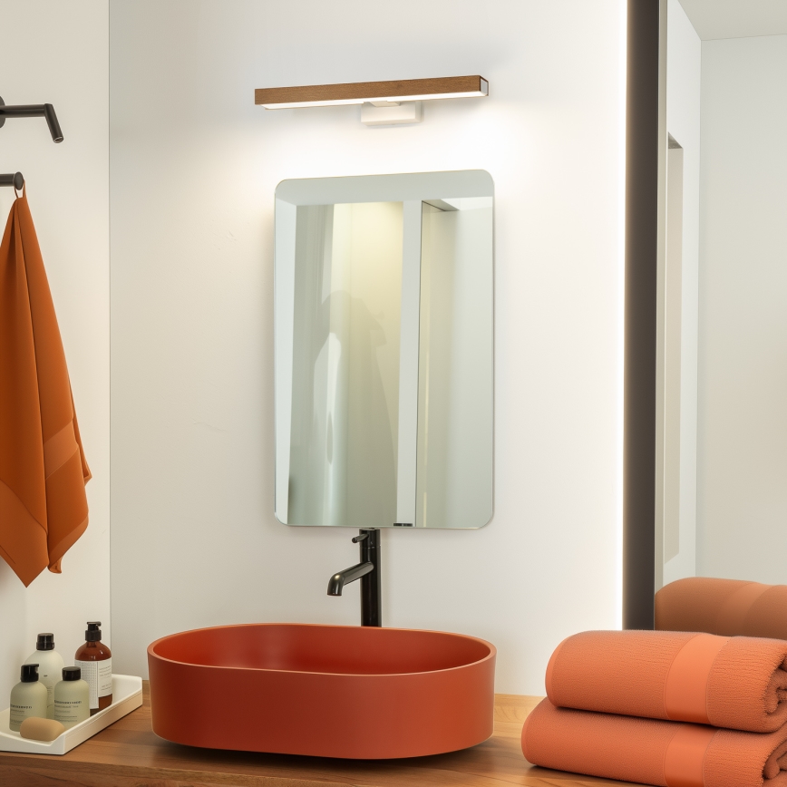Brilagi - LED Kopalniška luč za osvetlitev ogledala WOODY MIRROR LED/8W/230V 40 cm IP44 hrast češnja/bela
