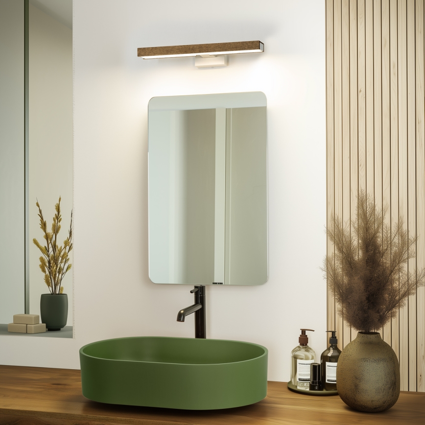 Brilagi - LED Kopalniška luč za osvetlitev ogledala WOODY MIRROR LED/8W/230V 40 cm IP44 hrast oreh/bela