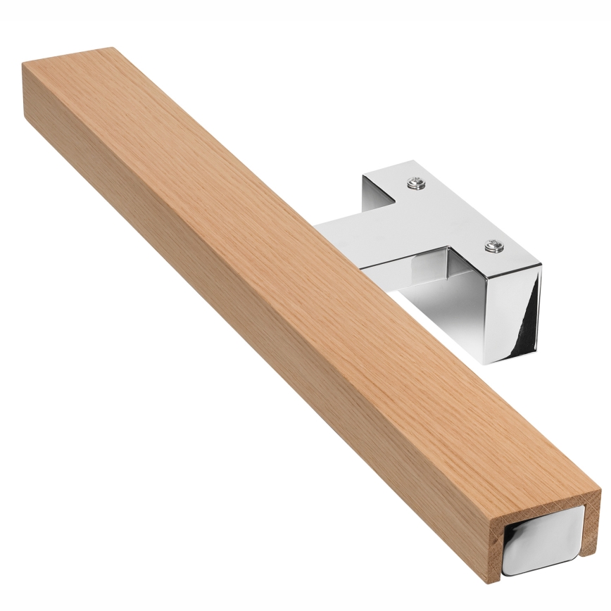 Brilagi - LED Kopalniška luč za osvetlitev ogledala WOODY MIRROR LED/8W/230V 40 cm IP44 hrast/sijajni krom