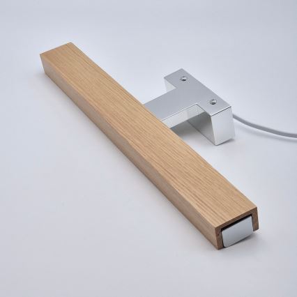 Brilagi - LED Kopalniška luč za osvetlitev ogledala WOODY MIRROR LED/8W/230V 40 cm IP44 hrast/sijajni krom