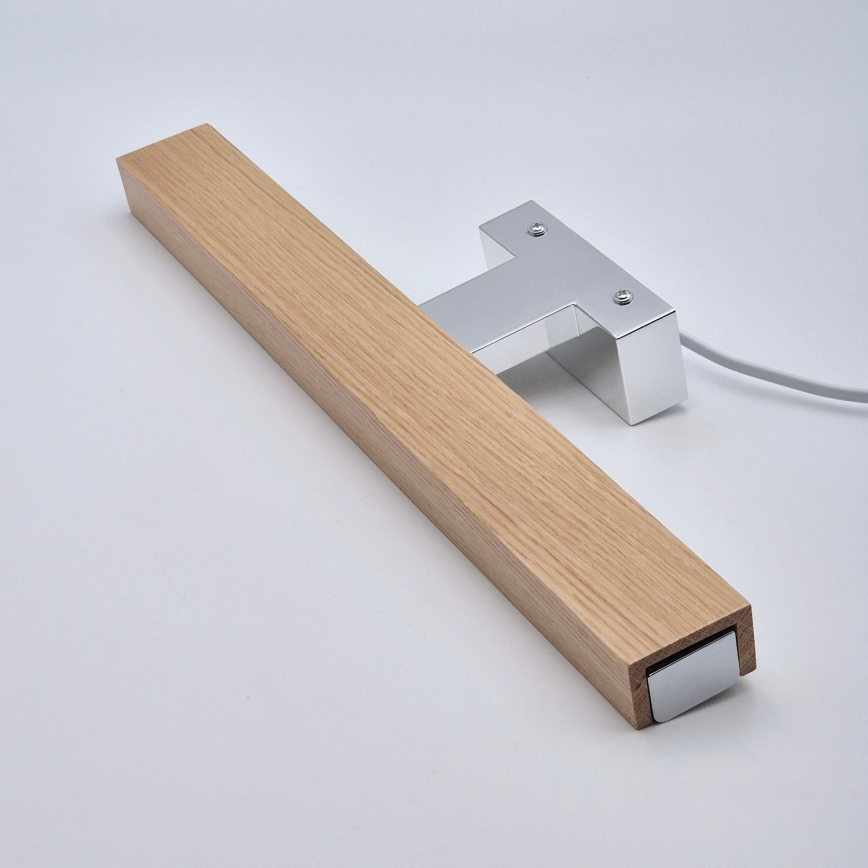 Brilagi - LED Kopalniška luč za osvetlitev ogledala WOODY MIRROR LED/8W/230V 40 cm IP44 hrast/sijajni krom