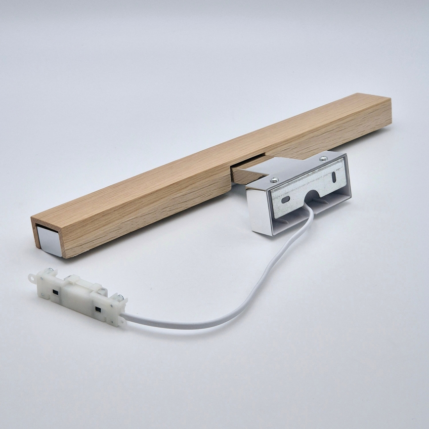 Brilagi - LED Kopalniška luč za osvetlitev ogledala WOODY MIRROR LED/8W/230V 40 cm IP44 hrast/sijajni krom