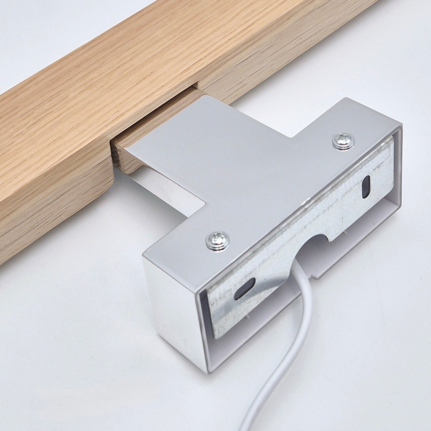 Brilagi - LED Kopalniška luč za osvetlitev ogledala WOODY MIRROR LED/8W/230V 40 cm IP44 hrast/sijajni krom