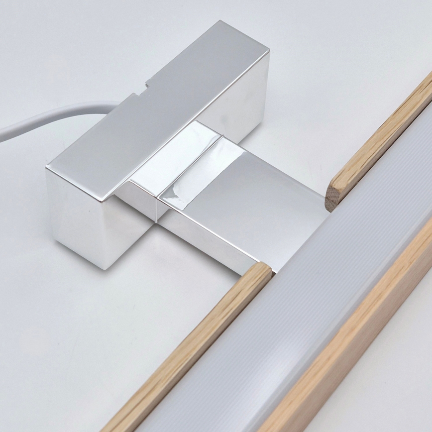 Brilagi - LED Kopalniška luč za osvetlitev ogledala WOODY MIRROR LED/8W/230V 40 cm IP44 hrast/sijajni krom