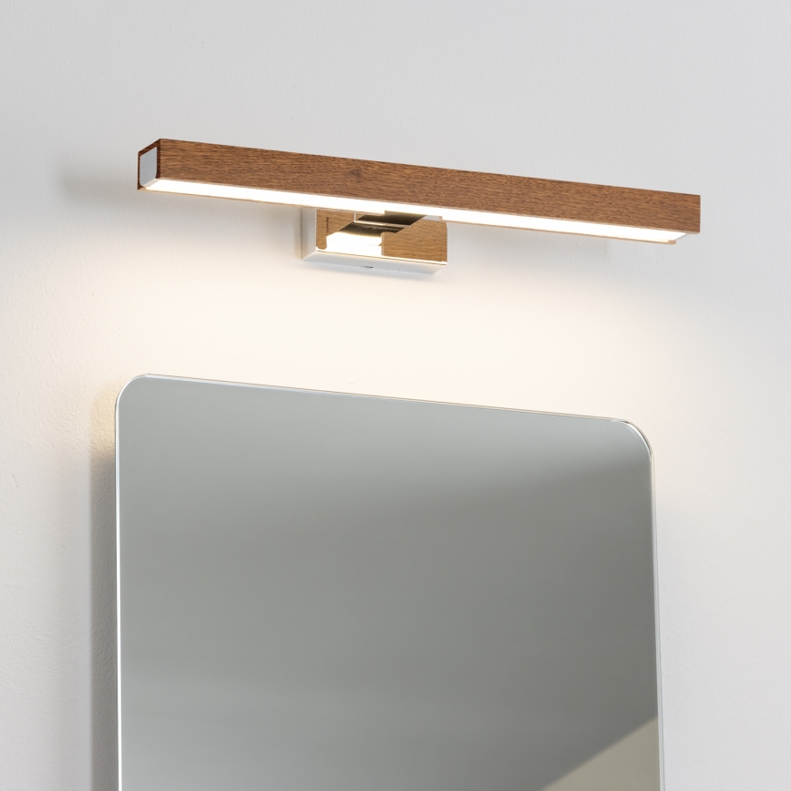 Brilagi - LED Kopalniška luč za osvetlitev ogledala WOODY MIRROR LED/8W/230V 40 cm IP44 hrast češnja/sijajni krom