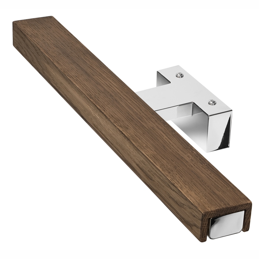 Brilagi - LED Kopalniška luč za osvetlitev ogledala WOODY MIRROR LED/8W/230V 40 cm IP44 hrast oreh/sijajni krom