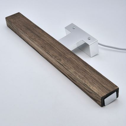 Brilagi - LED Kopalniška luč za osvetlitev ogledala WOODY MIRROR LED/8W/230V 40 cm IP44 hrast oreh/sijajni krom