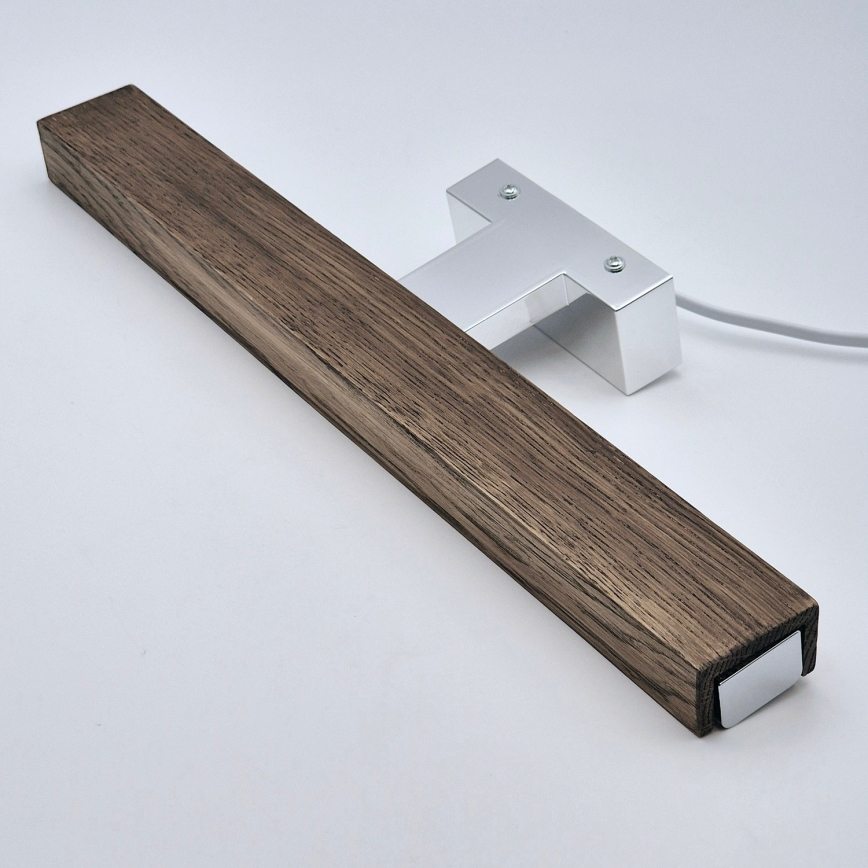Brilagi - LED Kopalniška luč za osvetlitev ogledala WOODY MIRROR LED/8W/230V 40 cm IP44 hrast oreh/sijajni krom