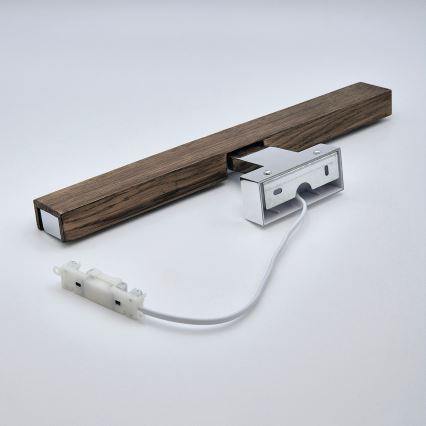 Brilagi - LED Kopalniška luč za osvetlitev ogledala WOODY MIRROR LED/8W/230V 40 cm IP44 hrast oreh/sijajni krom