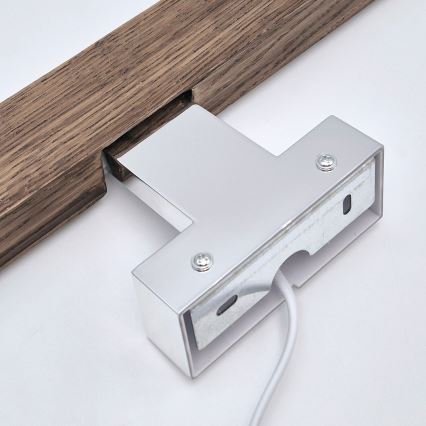 Brilagi - LED Kopalniška luč za osvetlitev ogledala WOODY MIRROR LED/8W/230V 40 cm IP44 hrast oreh/sijajni krom