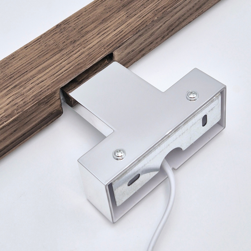 Brilagi - LED Kopalniška luč za osvetlitev ogledala WOODY MIRROR LED/8W/230V 40 cm IP44 hrast oreh/sijajni krom