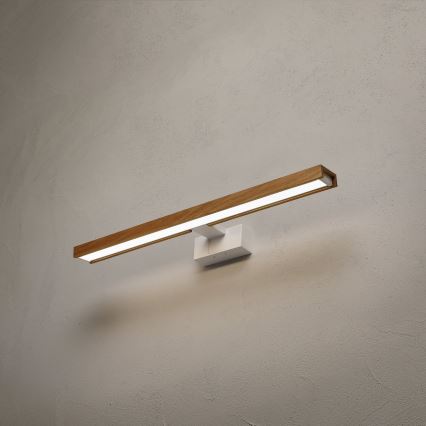 Brilagi - LED kopalniška osvetlitev za ogledalo 3 v 1 WOODY MIRROR LED/12W/230V 60 cm IP44 bela/hrast