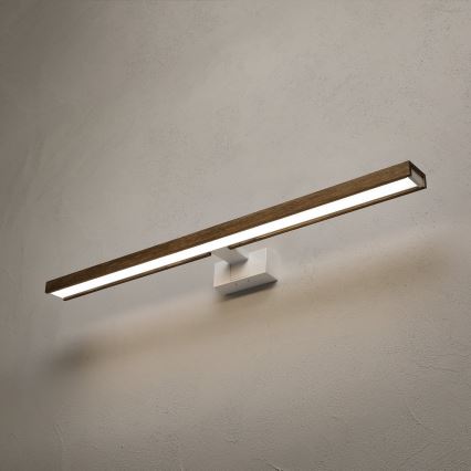Brilagi - LED kopalniška osvetlitev za ogledalo 3 v 1 WOODY MIRROR LED/15W/230V 80 cm IP44 bela/hrast-oreh