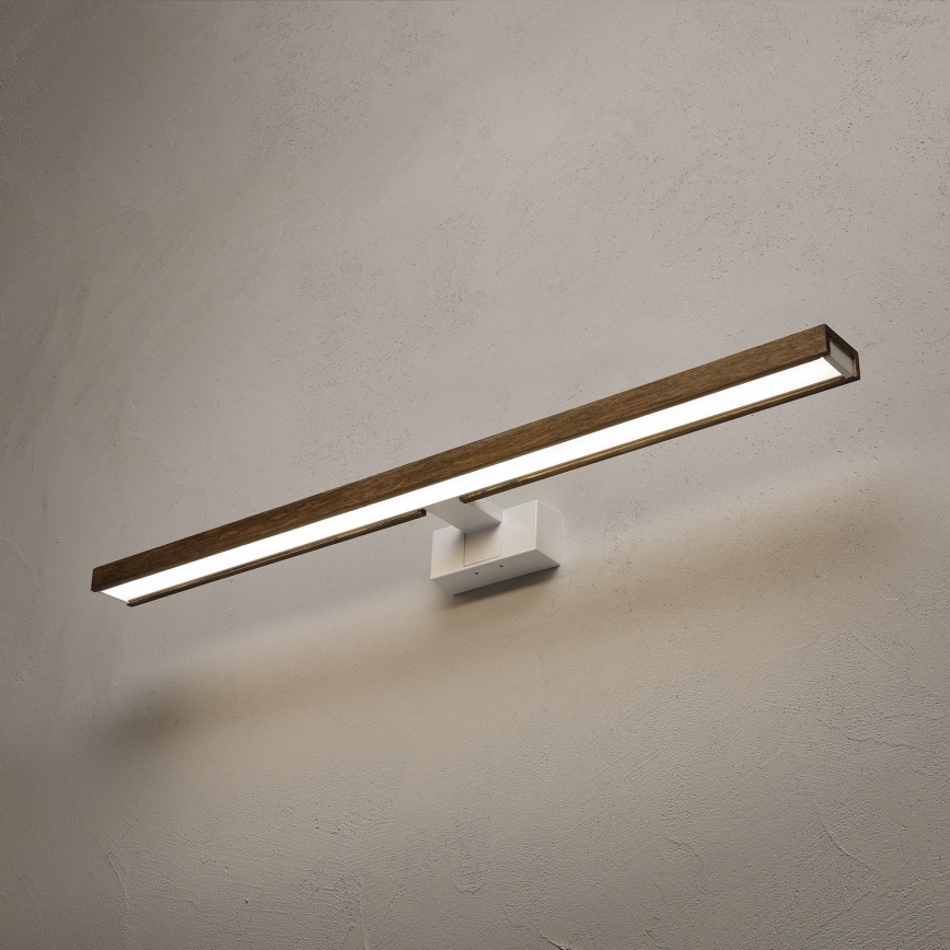 Brilagi - LED kopalniška osvetlitev za ogledalo 3 v 1 WOODY MIRROR LED/15W/230V 80 cm IP44 bela/hrast-oreh
