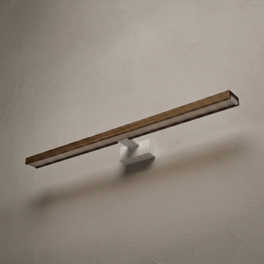 Brilagi - LED kopalniška osvetlitev za ogledalo 3 v 1 WOODY MIRROR LED/15W/230V 80 cm IP44 bela/hrast-oreh