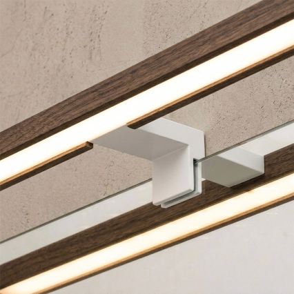 Brilagi - LED kopalniška osvetlitev za ogledalo 3 v 1 WOODY MIRROR LED/15W/230V 80 cm IP44 bela/hrast-oreh