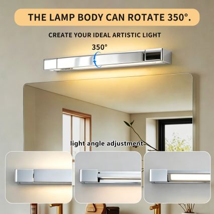 BRILAGI - LED kopalniška osvetlitev za ogledalo AQUA LINE LED/12W/230V 45 cm IP44 sijajni krom CRI 90