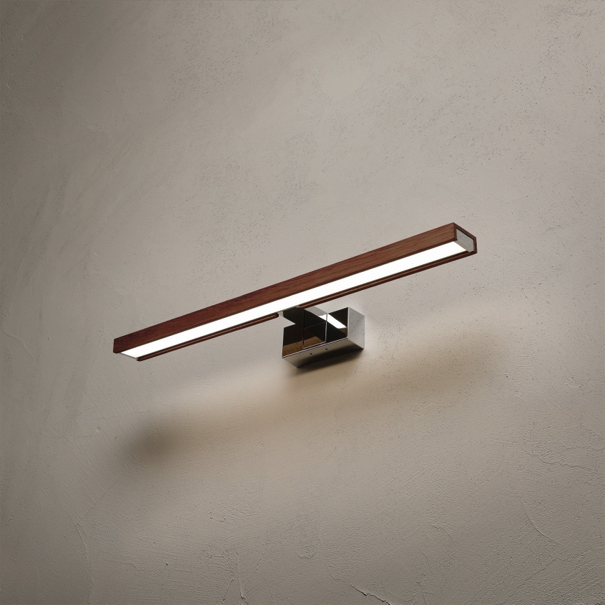 Brilagi - LED kopalniška osvetlitev za ogledalo 3 v 1 WOODY MIRROR LED/12W/230V 60 cm IP44 sijajni krom/hrast/češnja