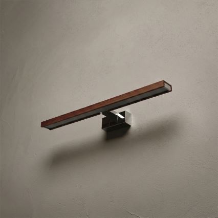 Brilagi - LED kopalniška osvetlitev za ogledalo 3 v 1 WOODY MIRROR LED/12W/230V 60 cm IP44 sijajni krom/hrast/češnja