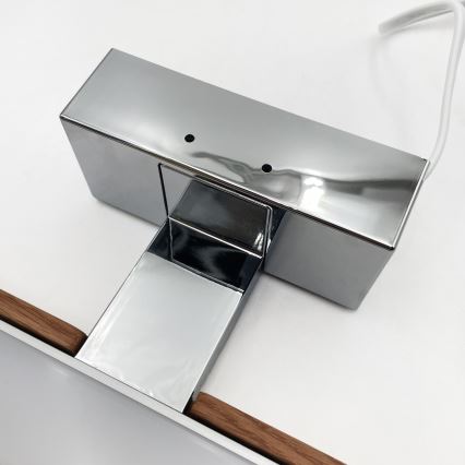 Brilagi - LED kopalniška osvetlitev za ogledalo 3 v 1 WOODY MIRROR LED/12W/230V 60 cm IP44 sijajni krom/hrast/češnja