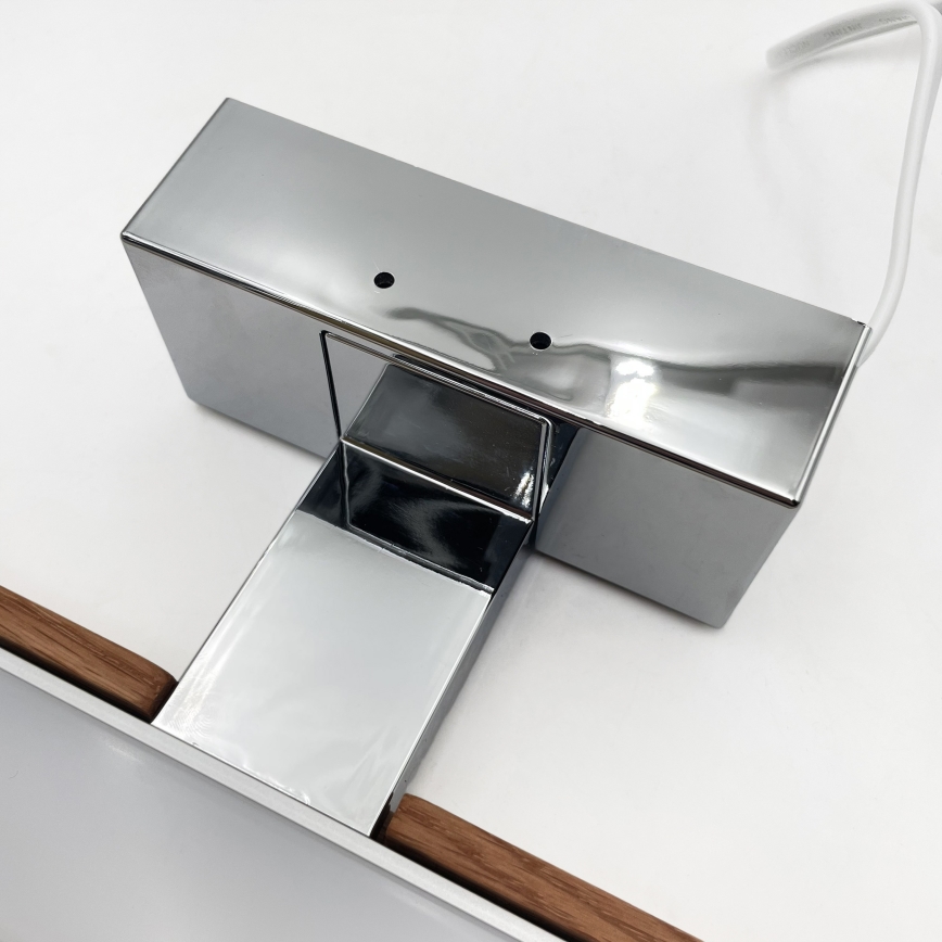 Brilagi - LED kopalniška osvetlitev za ogledalo 3 v 1 WOODY MIRROR LED/12W/230V 60 cm IP44 sijajni krom/hrast/češnja