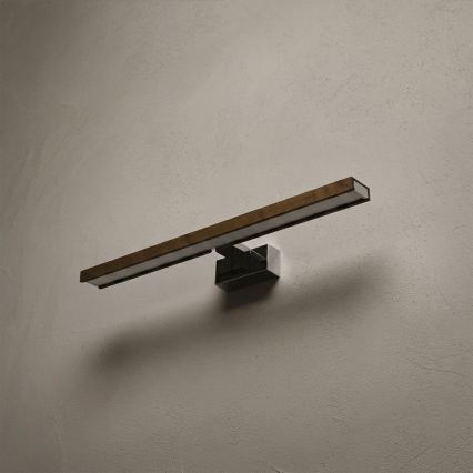 Brilagi - LED kopalniška osvetlitev za ogledalo 3v1 WOODY MIRROR LED/12W/230V 60 cm IP44 sijajni krom/hrast-oreh