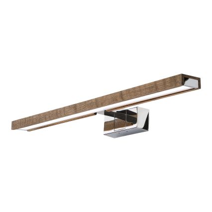 Brilagi - LED kopalniška osvetlitev za ogledalo 3v1 WOODY MIRROR LED/12W/230V 60 cm IP44 sijajni krom/hrast-oreh