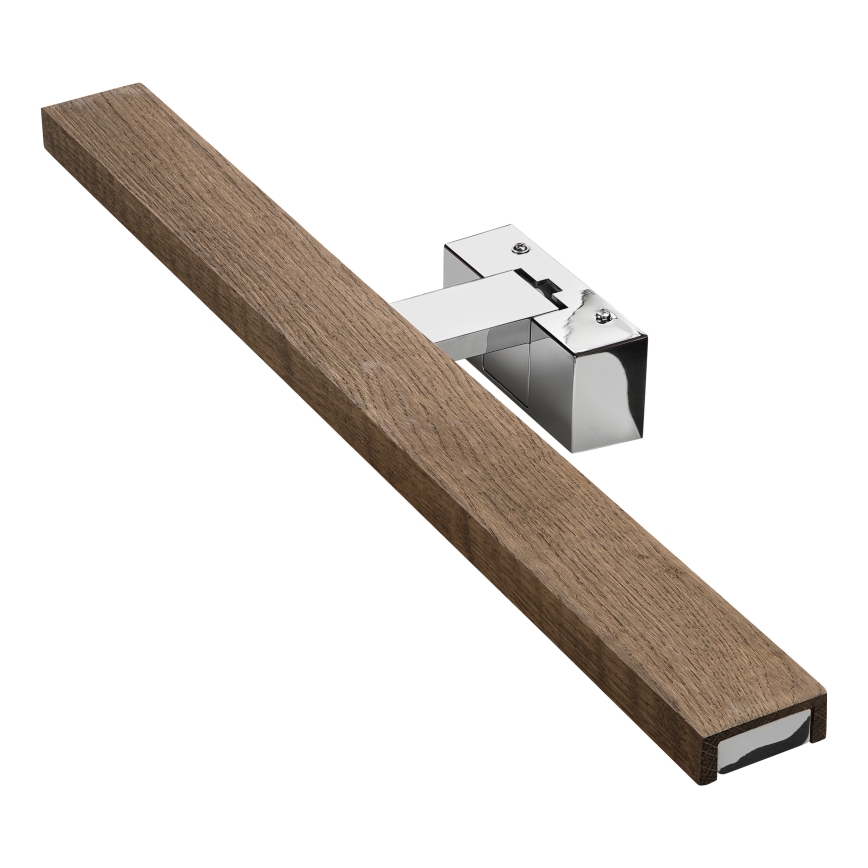 Brilagi - LED kopalniška osvetlitev za ogledalo 3v1 WOODY MIRROR LED/12W/230V 60 cm IP44 sijajni krom/hrast-oreh