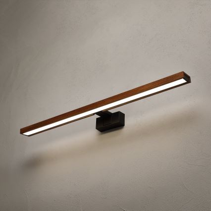 Brilagi - LED kopalniška osvetlitev za ogledalo 3 v 1 WOODY MIRROR LED/15W/230V 80 cm IP44 črna/hrast češnja