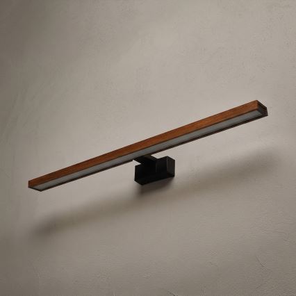 Brilagi - LED kopalniška osvetlitev za ogledalo 3 v 1 WOODY MIRROR LED/15W/230V 80 cm IP44 črna/hrast češnja
