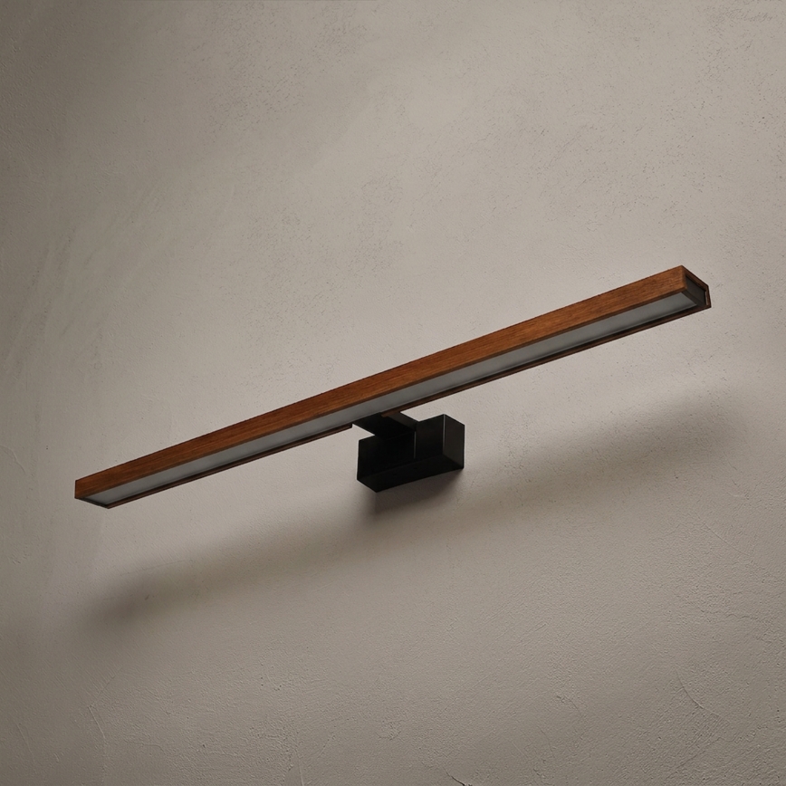 Brilagi - LED kopalniška osvetlitev za ogledalo 3 v 1 WOODY MIRROR LED/15W/230V 80 cm IP44 črna/hrast češnja