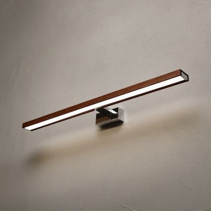 BRILAGI - LED kopalniška osvetlitev za ogledalo 3v1 WOODY MIRROR LED/15W/230V 80 cm IP44 sijajni krom/hrast-češnja
