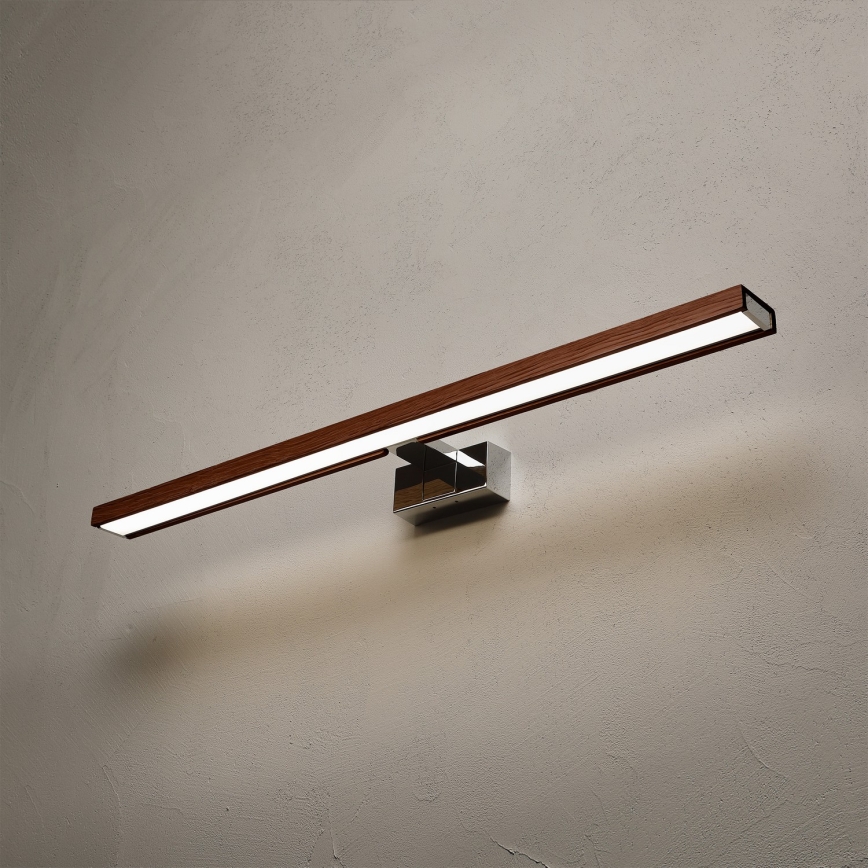 BRILAGI - LED kopalniška osvetlitev za ogledalo 3v1 WOODY MIRROR LED/15W/230V 80 cm IP44 sijajni krom/hrast-češnja
